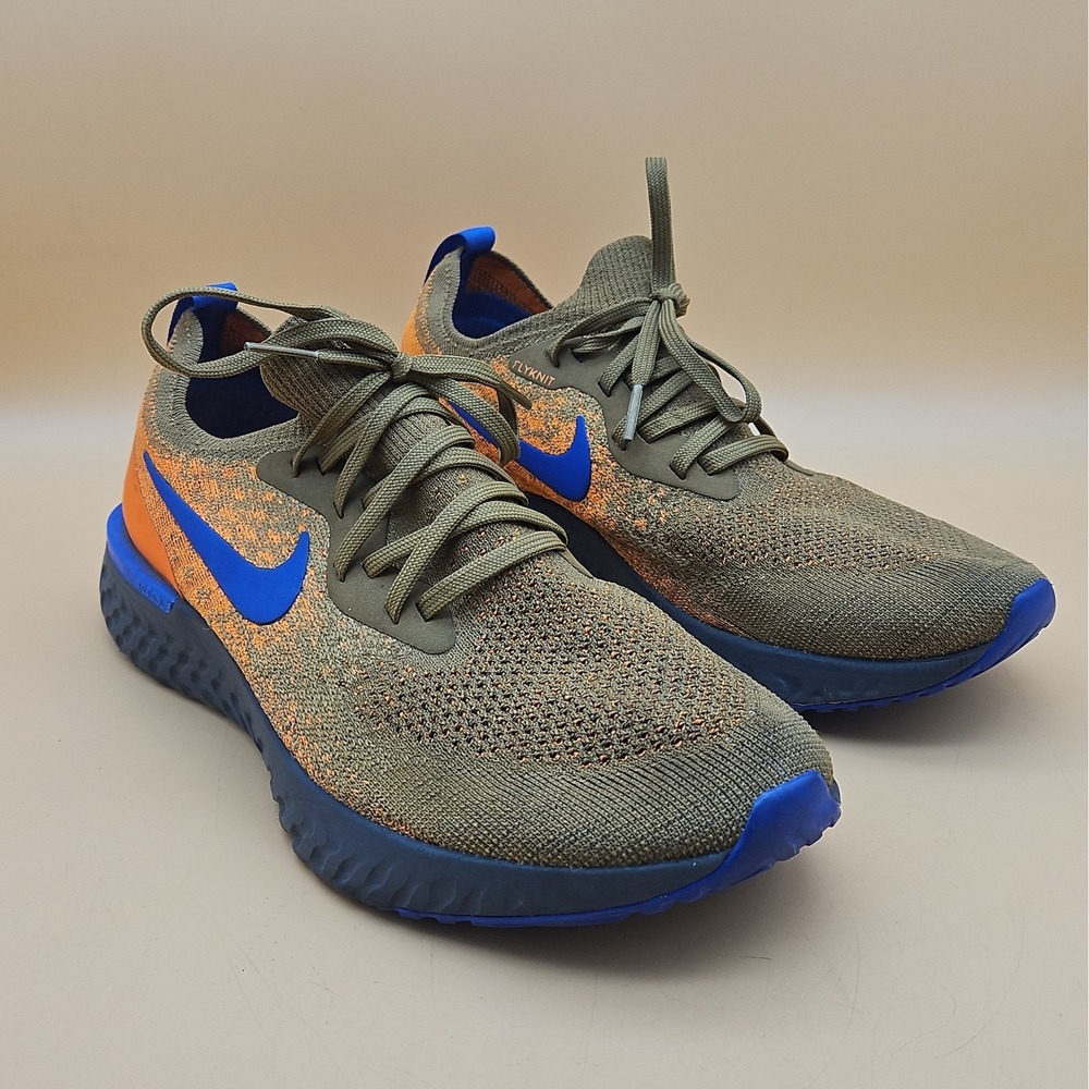 Nike Epic React Flyknit Gold Beige Blue (AV8068 200) Men's Size 9.5
